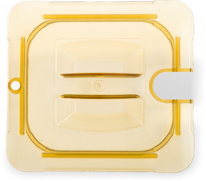 1/6 Food Pan Lid Amber Notched